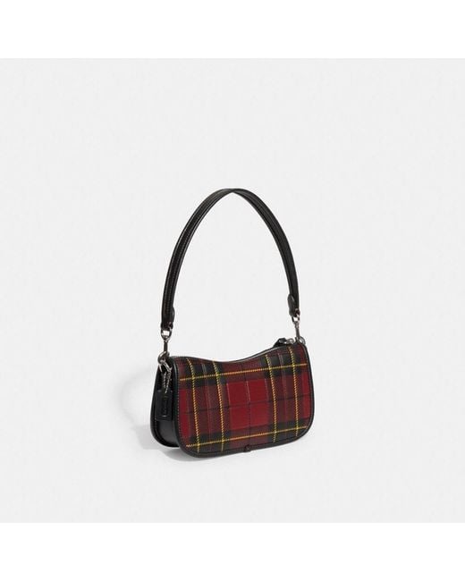 COACH Swinger 20 With Plaid Print in Red Lyst