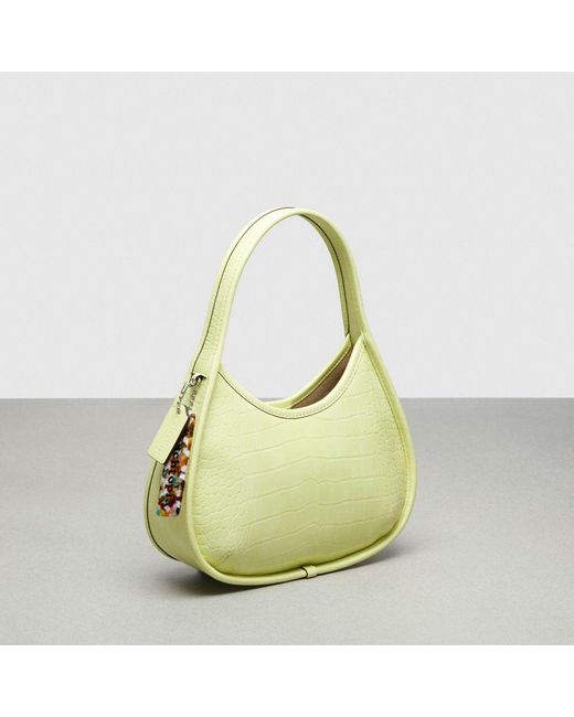 COACH Green Ergo Bag In Croc Embossed Topia Leather