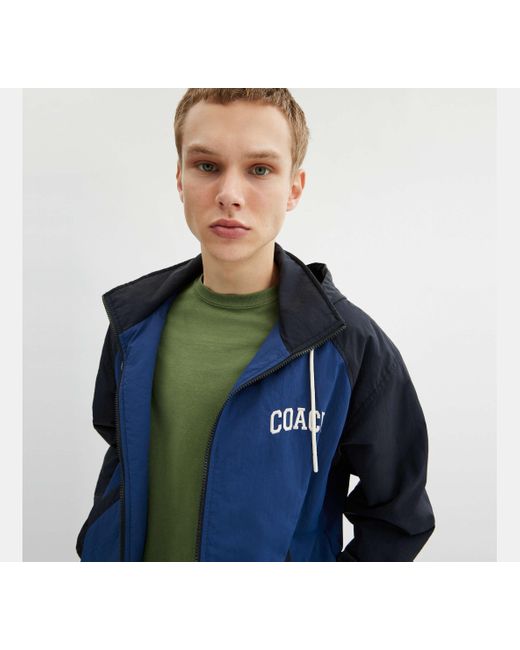 COACH Blue Stadium Jacket for men