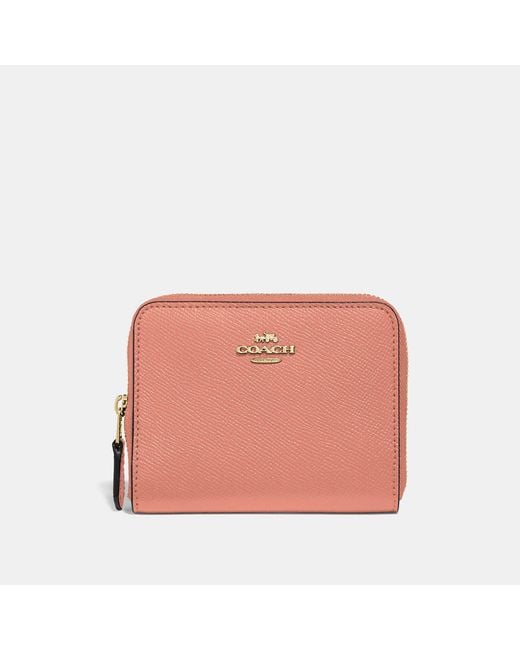 COACH Pink Small Zip Around Wallet