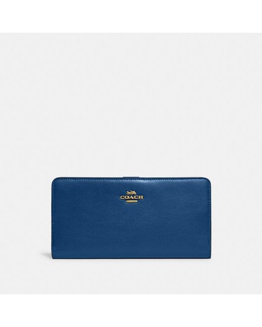 COACH Skinny Wallet in Blue | Lyst