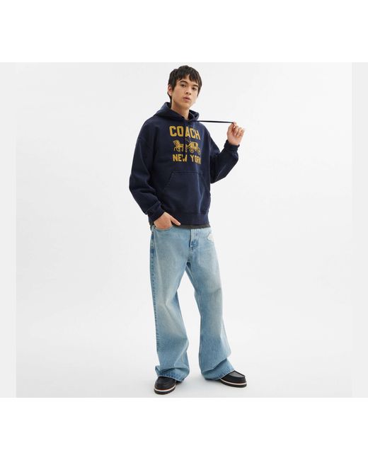 COACH Blue Horse And Carriage Hoodie