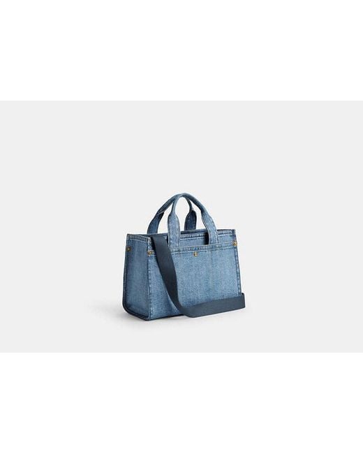 COACH Blue Cargo Tote Tote Handbags, Canvas/Leather
