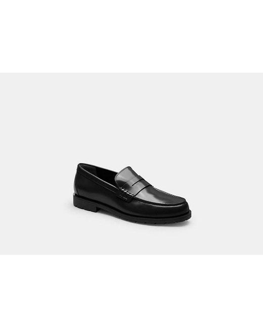 COACH Black Reagan Penny Loafer for men