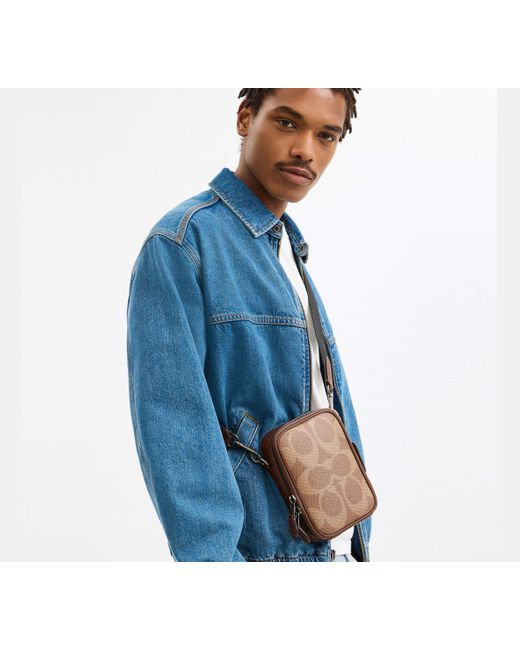 COACH Stanton Umhängetasche Aus Signature Canvas in Black für Herren