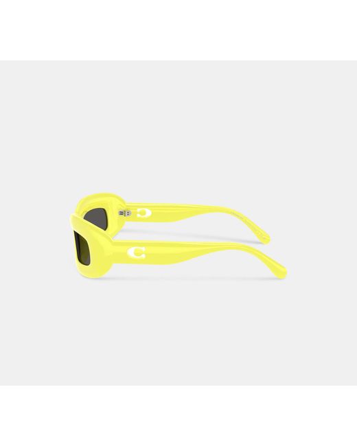 COACH Black Chunky Narrow Rectangle Sunglasses