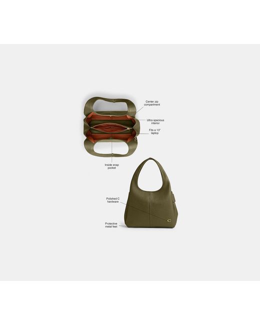 COACH Green Lana Shoulder Bag