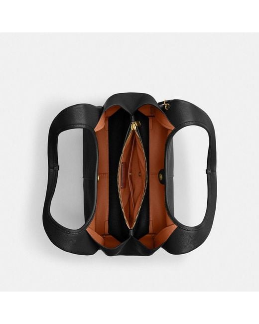 COACH Black Lana Leather Shoulder Bag