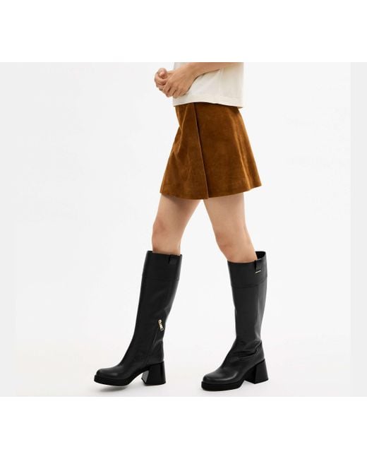 COACH Black Block Heel Tall Boot