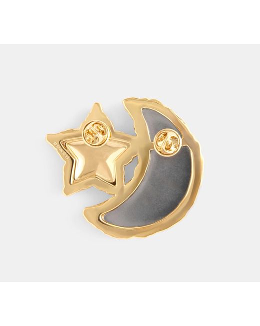 COACH Black Moon And Star Brooch