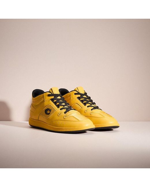 COACH Yellow Restored Citysole Mid Top Sneaker for men