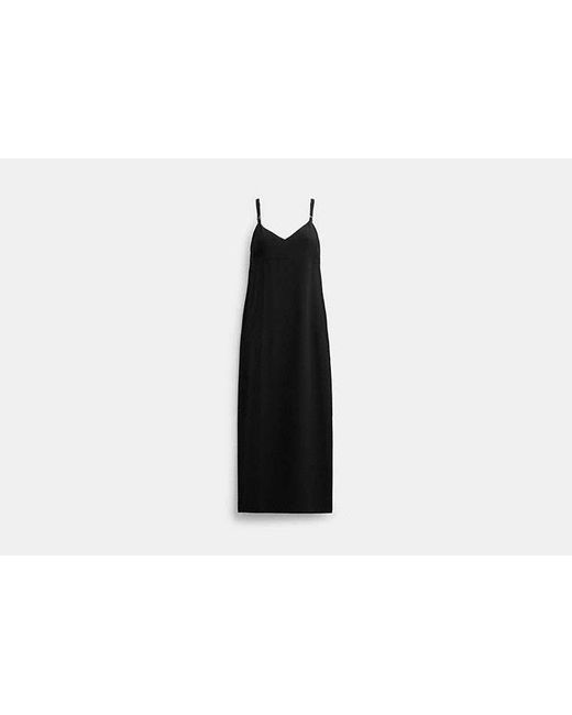 COACH Black Heritage C Silk Midi Dress