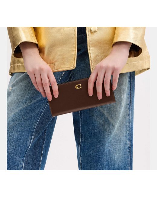 COACH Brown Essential Slim Wallet
