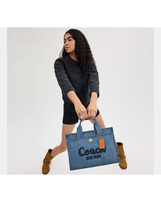 Tote Bags Cotone-Donna di COACH in Blue