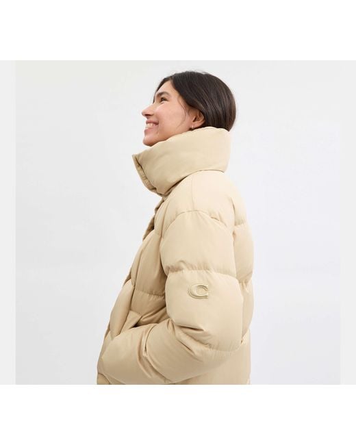 COACH Natural Short Puffer Jacket