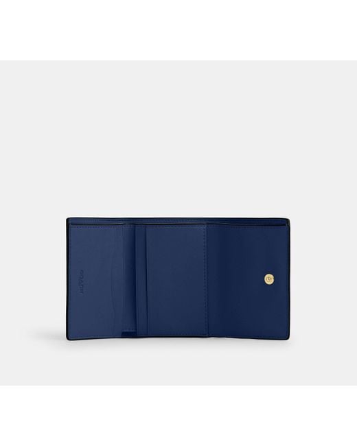 COACH Blue Portemonnaie Mit Kartenetui Aus Signature Canvas