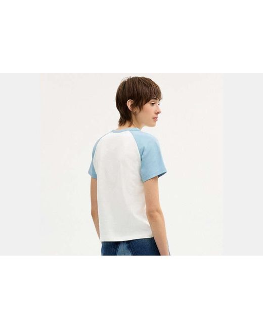 COACH Black Gingham Sporty Raglan T-Shirt