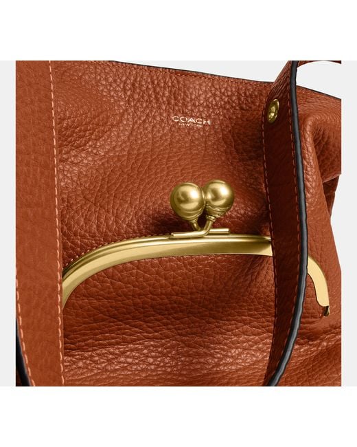 COACH Black Bleecker Bucket Bag With Kisslock