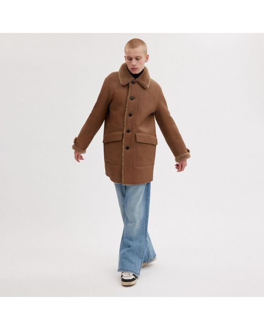 Coach reversible shearling coat cheap