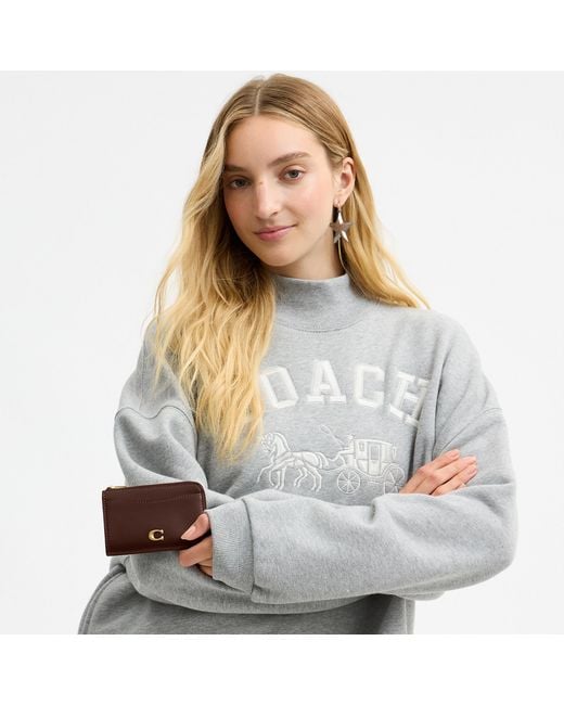 COACH Brown Essential Key Zip Card Case