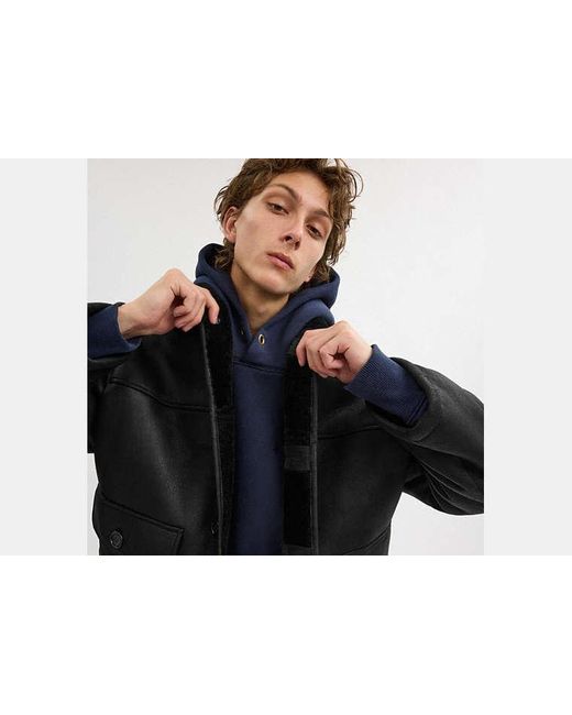COACH Black Classic Shearling Coat for men