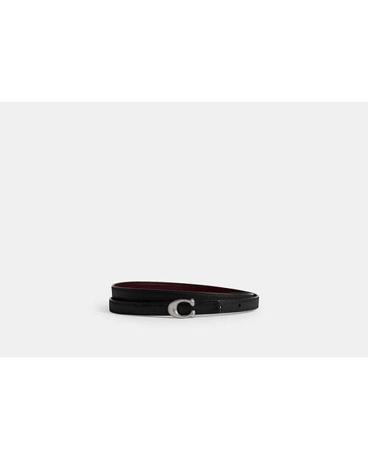 COACH Black Sculpted Signature Buckle Reversible Belt, 13 Mm