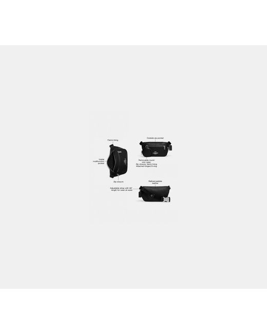COACH Black Elias Belt Bag for men
