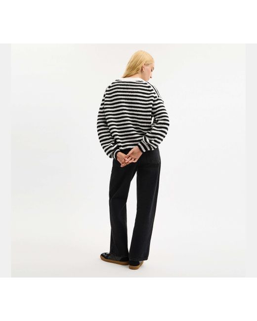 COACH Black Coach Striped Sweater
