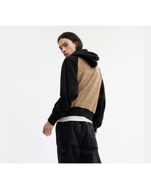 COACH Black Signature Hoodie for men