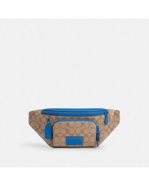 Sac ceinture Track en toile exclusive color block COACH pour homme en coloris Blue