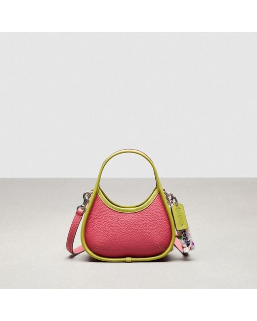 COACH Pink Mini Ergo Bag With Crossbody Strap In Topia Leather