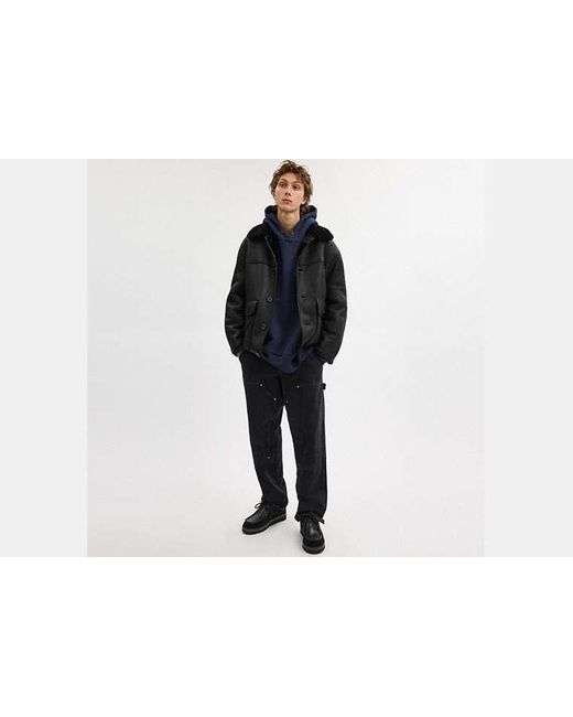 COACH Black Classic Shearling Coat for men