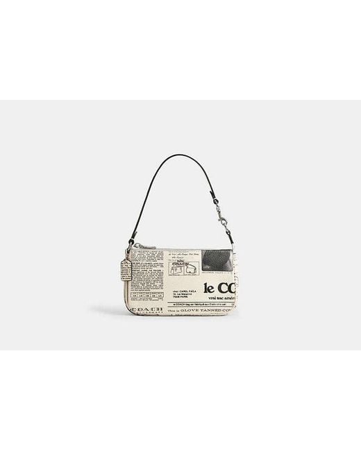 COACH Black Nolita 19 With Newspaper Print