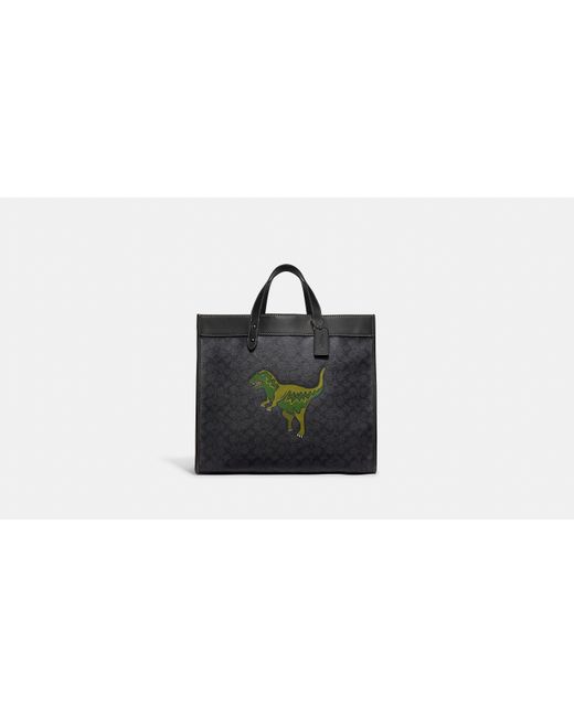 COACH Black Field Tote Bag 40 With Rexy - Grey | Leather for men