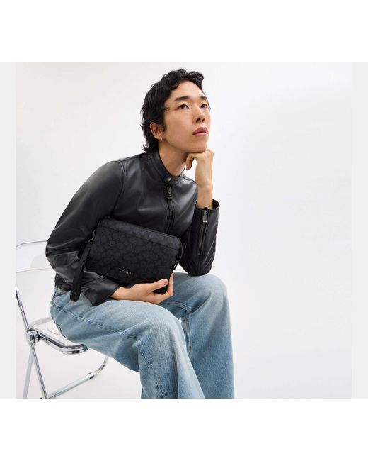 COACH Black Zip Pouch for men