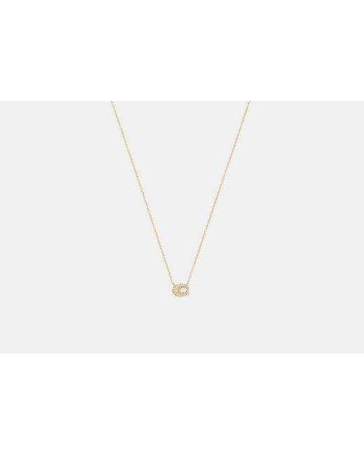 COACH Black Pavé C Necklace