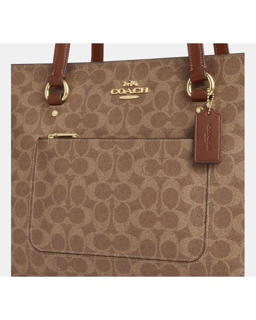 COACH Black Station Tote Aus Signature Canvas