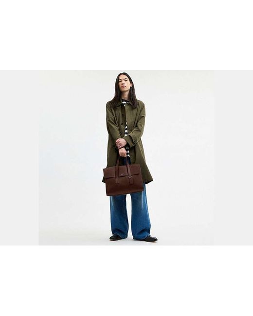 Cartera Flatiron COACH de hombre de color Brown