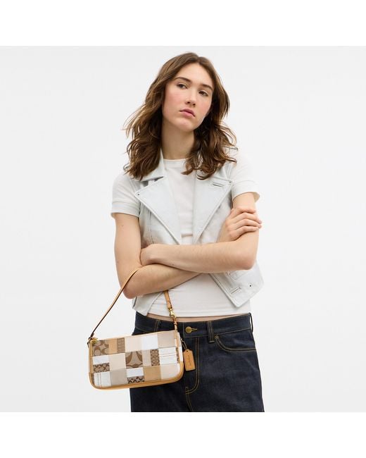COACH Natural Plaza Bag 25 With Patchwork