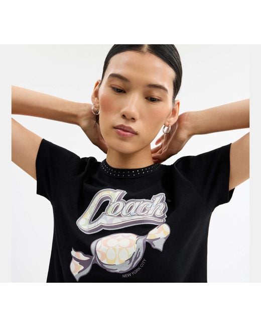 COACH Black Candy 90's Fit T Shirt In Organic Cotton