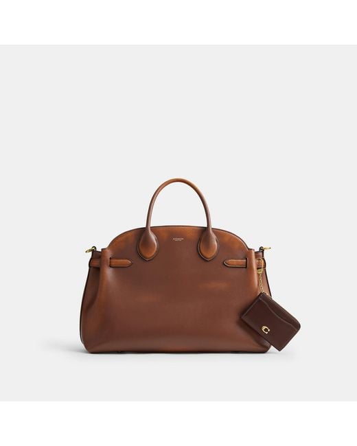 COACH Brown Essential Key Zip Card Case