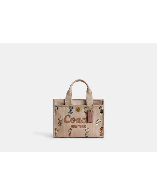 ★Coach★ Coach X Peanuts Cargo Tote Bag 26 CBF70 SVA47 Coach X Peanuts Snoopy Embroidered Cargo Tote 26 | Coach New