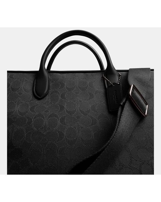 COACH Black Theo Work Bag for men
