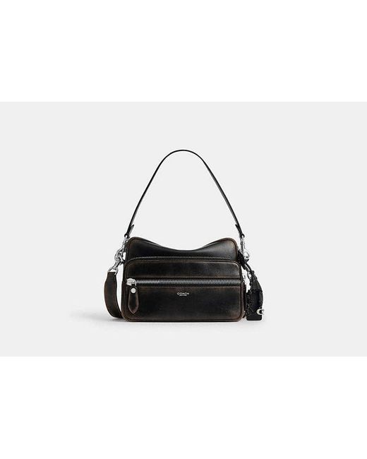 COACH Black Dakota Crossbody Bag In Loved Leather for men