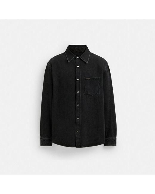 COACH Black Denim Shirt In Organic Cotton for men