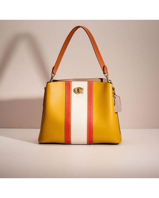 COACH Orange Upcrafted Willow Shoulder Bag In Colorblock