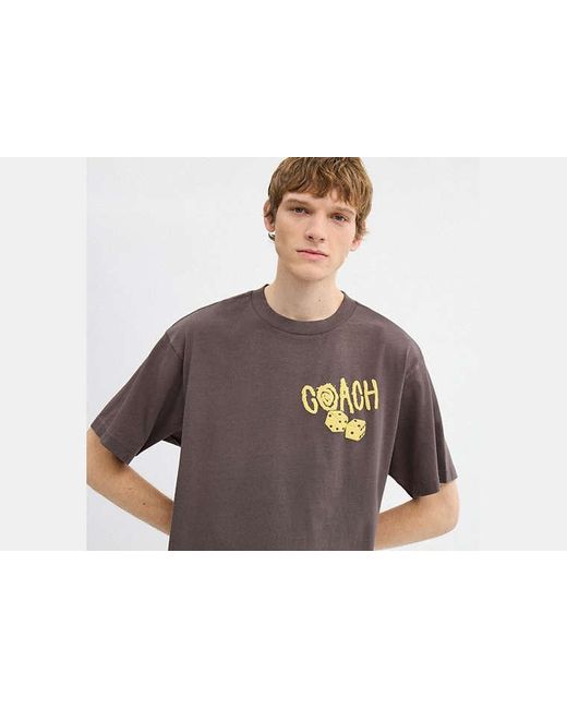 COACH Black Dice Relaxed T-Shirt for men
