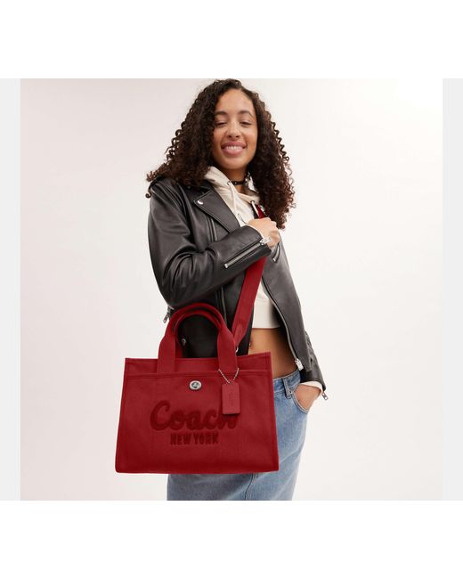 COACH Red Cargo Tote Bag