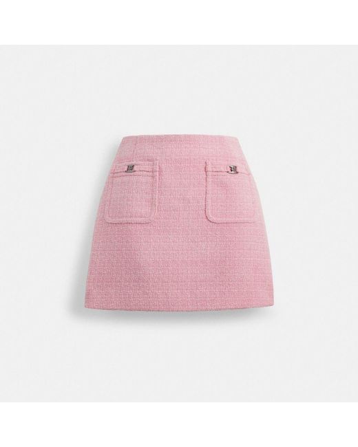 COACH Pink Heritage C Tweed Skirt