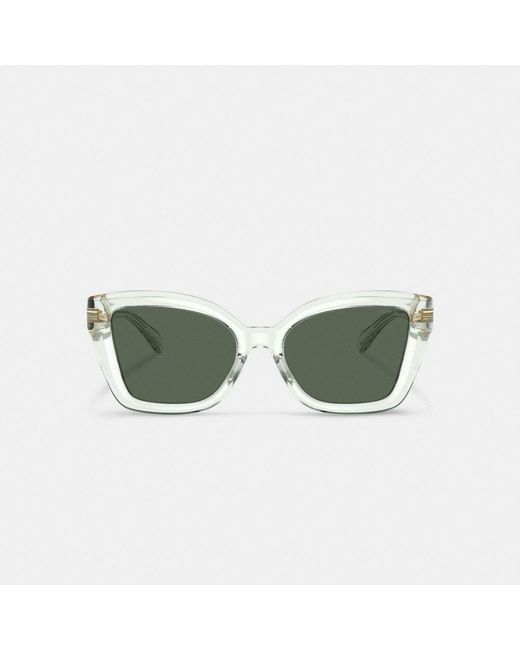 COACH Green Jelly Tabby Square Cat Eye Sunglasses